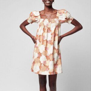 Faherty Ramona Mini Dress Warm Jicaro Island Floral Small Boho Cottagecore